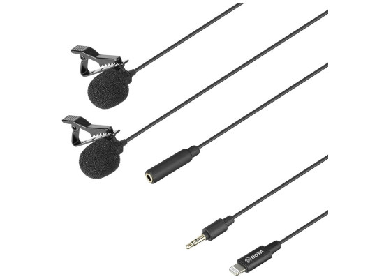 microphone BOYA BY-M2D DIGITAL DUAL LAVALIER FOR IOS DEVICES (BK)