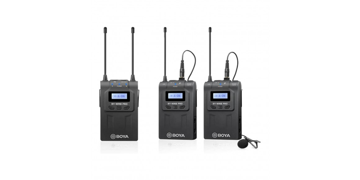 микрофоны BOYA BY-WM8 PRO-K2 DUAL CHANNEL UHF WIRELESS (BK)