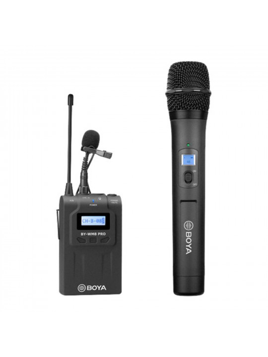 микрофоны BOYA BY-WM8 PRO-K3 CAMERA-MOUNT WIRELESS HANDHELD MICROPHONE SYSTEM (BK)