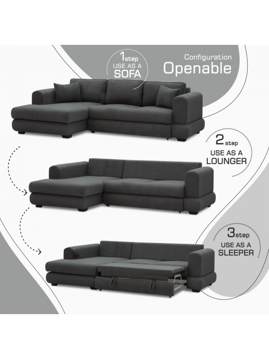 sofa HOBEL CORNER SIDNEY PLUS DARK GREY BUKLE 15 L (3)