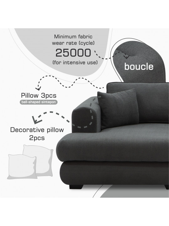 sofa HOBEL CORNER SIDNEY PLUS DARK GREY BUKLE 15 L (3)