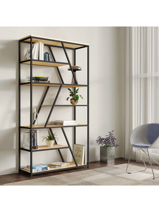 bookcase & shelving HOBEL LANFEN M-101 200x124x36 BLACK METAL -K003 (1)-G