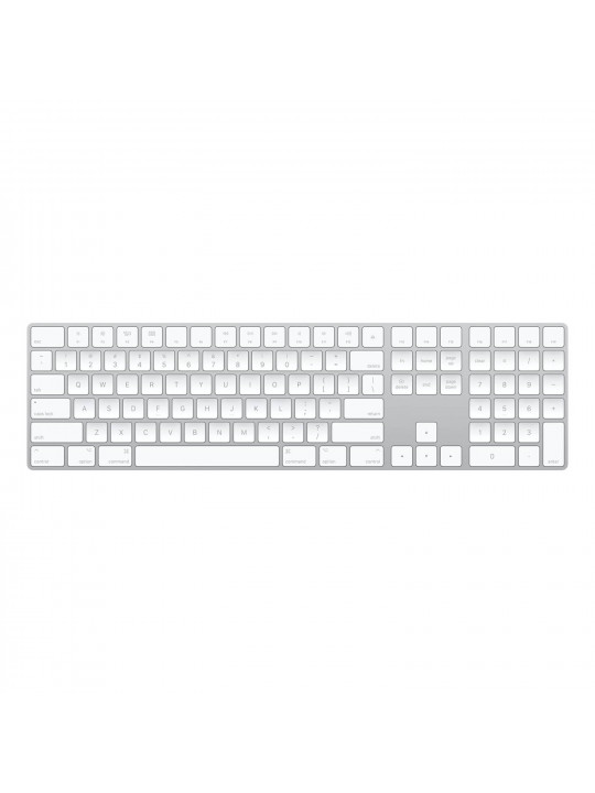 კლავიატურა APPLE MAGIC KEYBOARD WITH NUMERIC KEYPAD WIRELESS RECHARGABLE SILVER MQO52LL/A (SILVER)