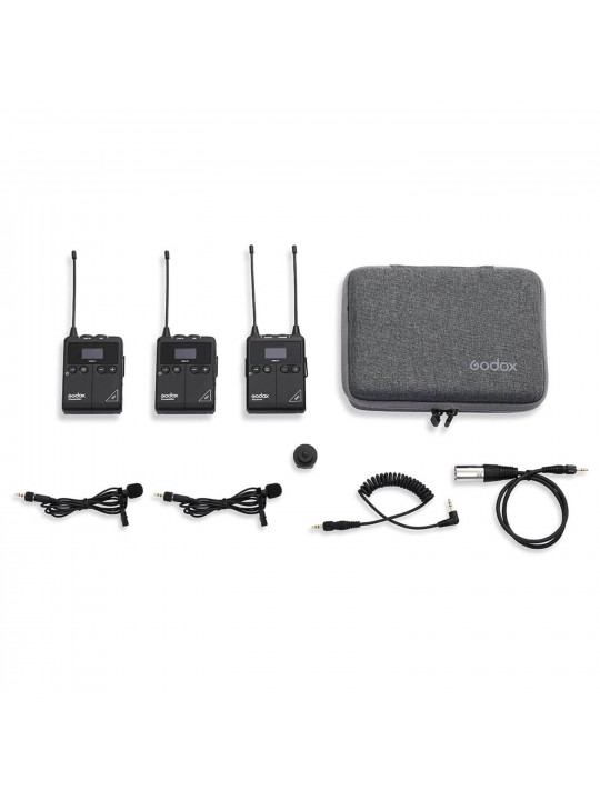 მიკროფონი GODOX UHF WIRELESS MICROPHONE SYSTEM WMICS1 KIT 2 (BK)