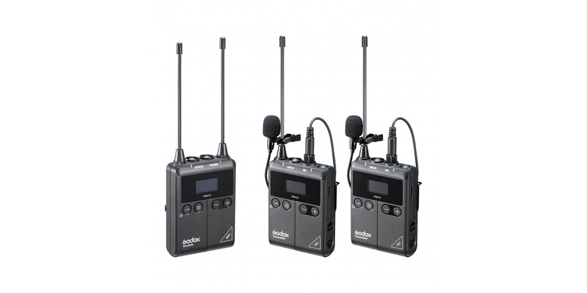 микрофоны GODOX UHF WIRELESS MICROPHONE SYSTEM WMICS1 KIT 2 (BK)