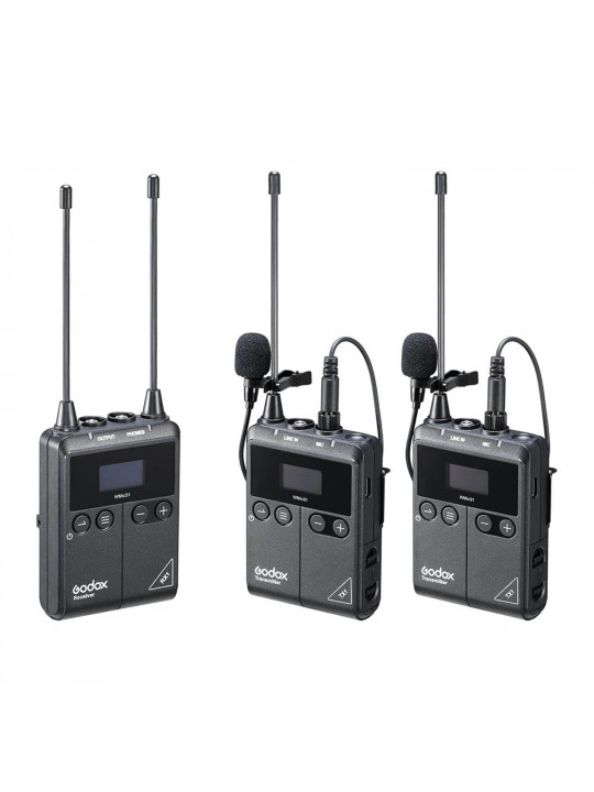 микрофоны GODOX UHF WIRELESS MICROPHONE SYSTEM WMICS1 KIT 2 (BK)