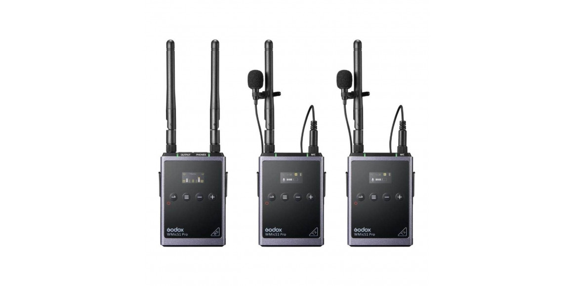 microphone GODOX UHF WIRELESS MICROPHONE SYSTEM WMICS1 PRO KIT2 (BK)