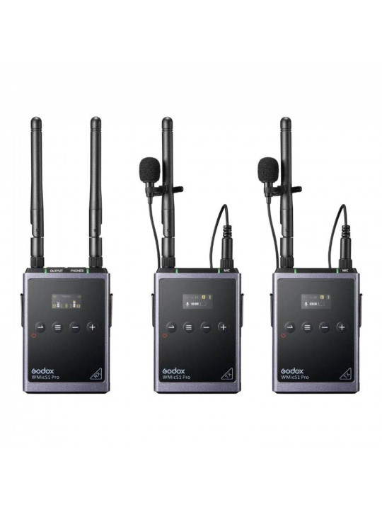 microphone GODOX UHF WIRELESS MICROPHONE SYSTEM WMICS1 PRO KIT2 (BK)