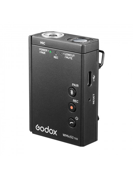 მიკროფონი GODOX UHF WIRELESS MICROPHONE SYSTEM WMICS2 KIT 1 (BK)