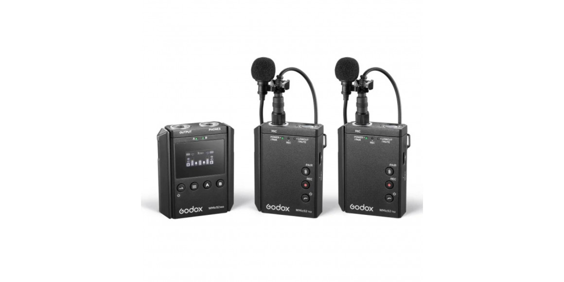 მიკროფონი GODOX UHF WIRELESS MICROPHONE SYSTEM WMICS2 KIT 2 (BK)