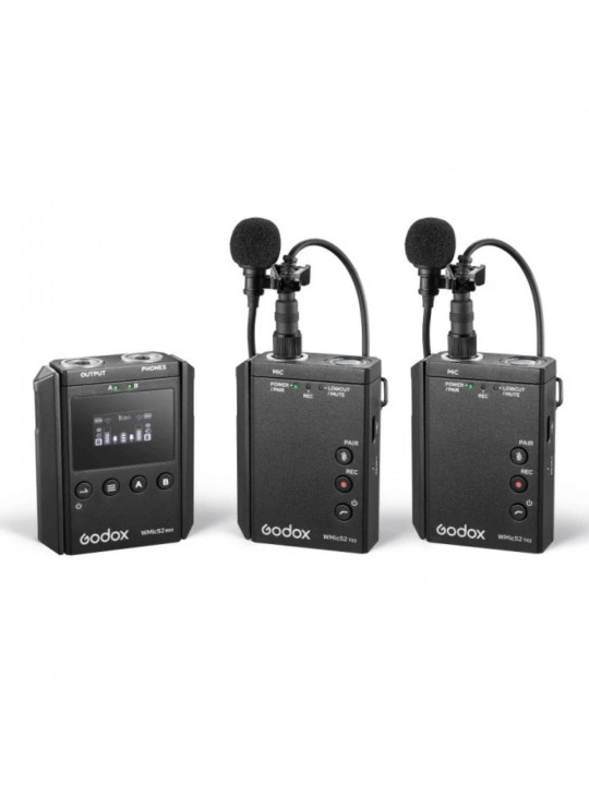 микрофоны GODOX UHF WIRELESS MICROPHONE SYSTEM WMICS2 KIT 2 (BK)