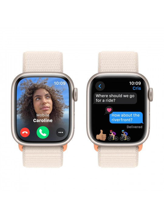 სმარტ საათი APPLE WATCH SERIES 9 GPS 41MM STARLIGHT ALUMINUM CASE WITH STARLIGHT SPORT LOOP MR8V3 (STARLIGHT)