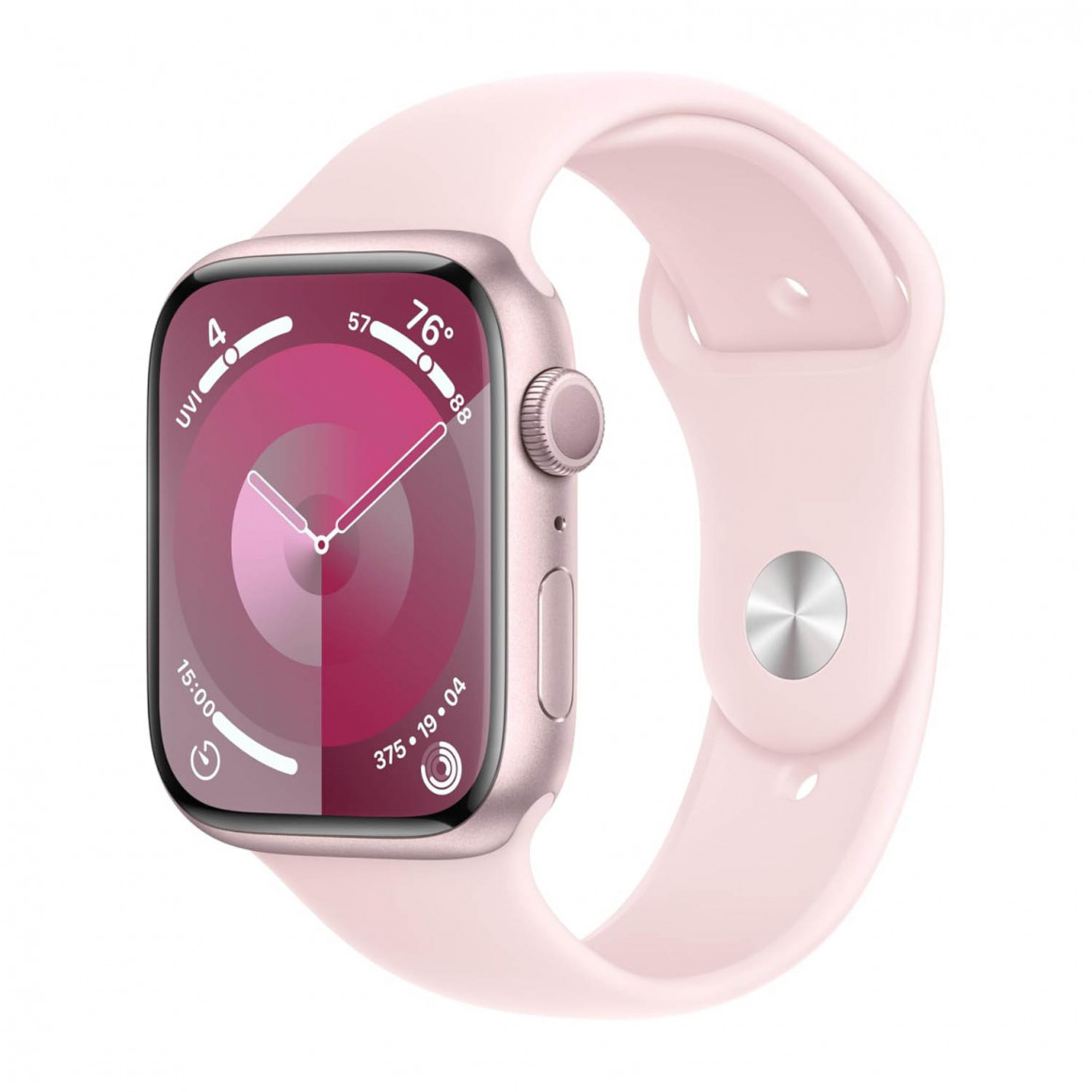 სმარტ საათი APPLE WATCH SERIES 9 GPS 45MM PINK ALUMINUM CASE WITH LIGHT PINK SPORT BAND MR9G3 S/M (PK)