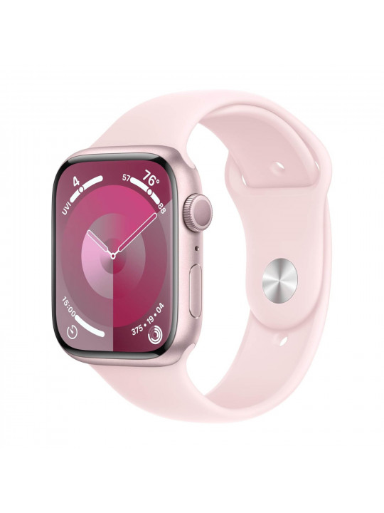 smart watch APPLE WATCH SERIES 9 GPS 45MM PINK ALUMINUM CASE WITH LIGHT PINK SPORT BAND MR9H3 M/L (PK)