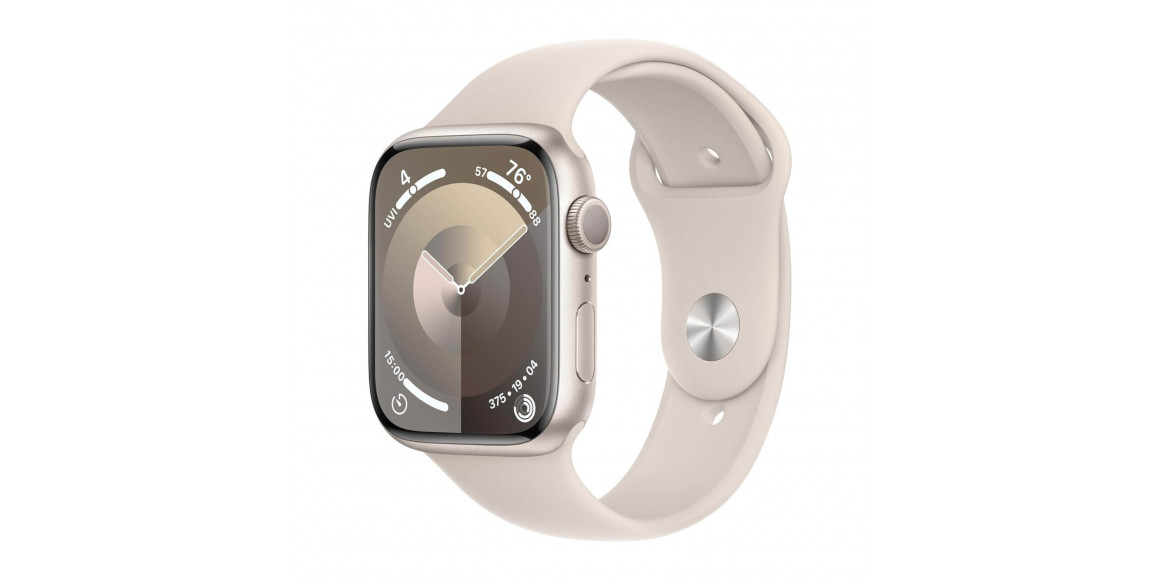 სმარტ საათი APPLE WATCH SERIES 9 GPS 45MM STARLIGHT ALUMINUM CASE WITH STARLIGHT SPORT BAND MR963 S/M (STARLIGHT)