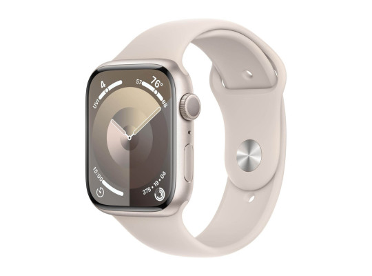 სმარტ საათი APPLE WATCH SERIES 9 GPS 45MM STARLIGHT ALUMINUM CASE WITH STARLIGHT SPORT BAND MR963 S/M (STARLIGHT)