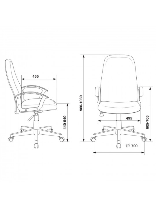 office chair BYUROKRAT CH-808LT/BLACK/3C11 (1)