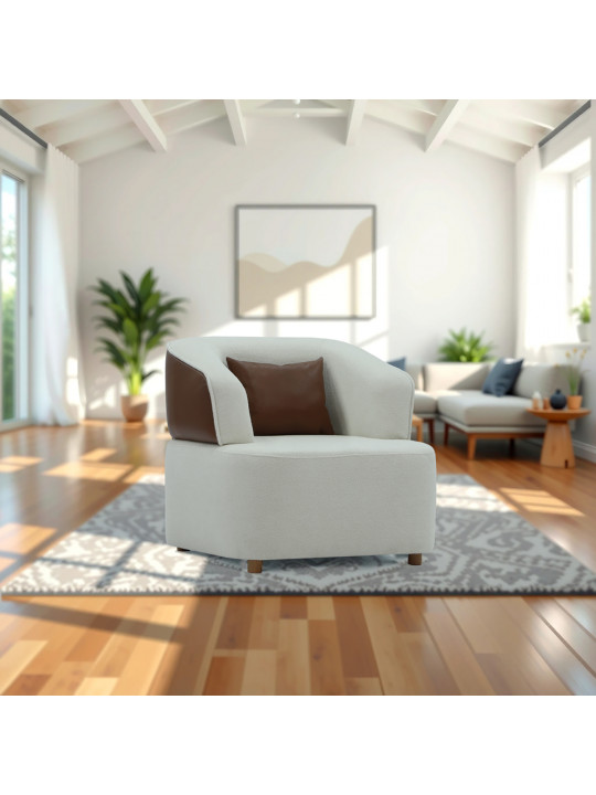 armchair HOBEL MANHATTAN HONEY PHANTOM 6 /WHITE BONCUK 2 (1)