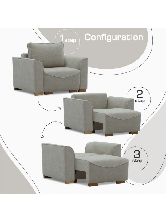 დივანი HOBEL BELONA LUXE 1 CREAM BONCUK 4/ BROWN SHO 599-2 (3)