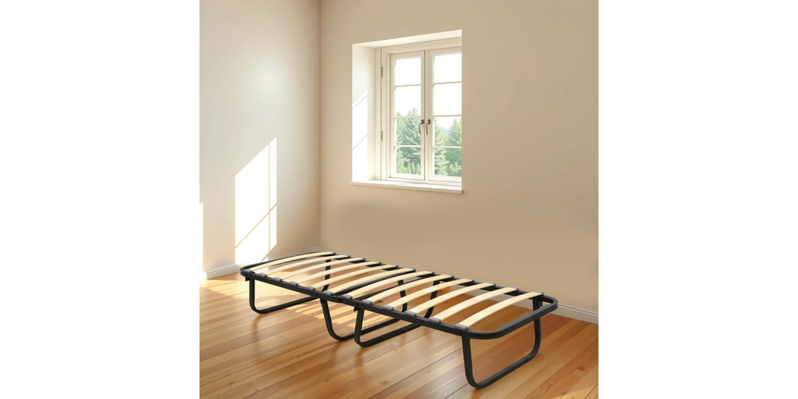bed HOBEL FOLDING BED ECONOM 70x190 BLACK METAL/TIK (1)