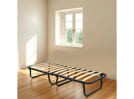 bed HOBEL FOLDING BED ECONOM 70x190 BLACK METAL/TIK (1)