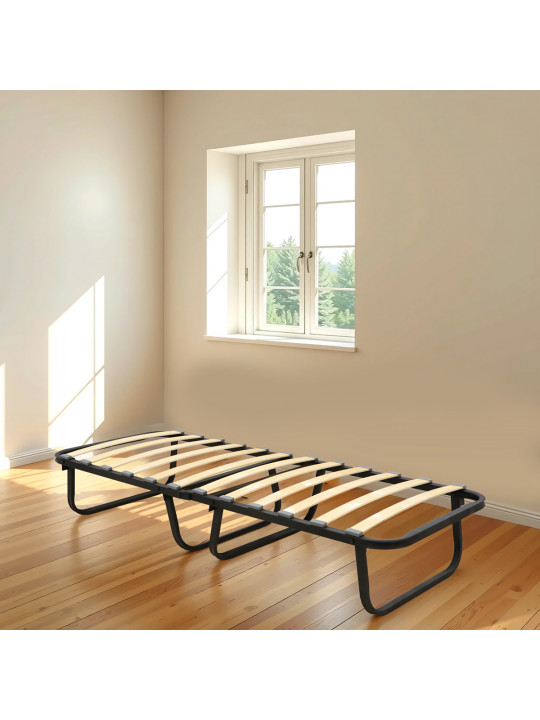 საწოლი HOBEL FOLDING BED ECONOM 70x190 BLACK METAL/TIK (1)