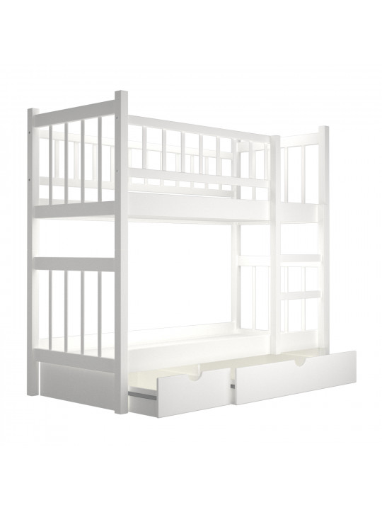 детский кровать HOBEL TWO STOREY EX-B53 SHELF 90X190 WHITE (8)