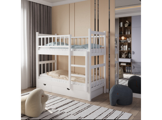 საბავშვთა საწოლი HOBEL TWO STOREY EX-B53 SHELF 90X190 WHITE (8)