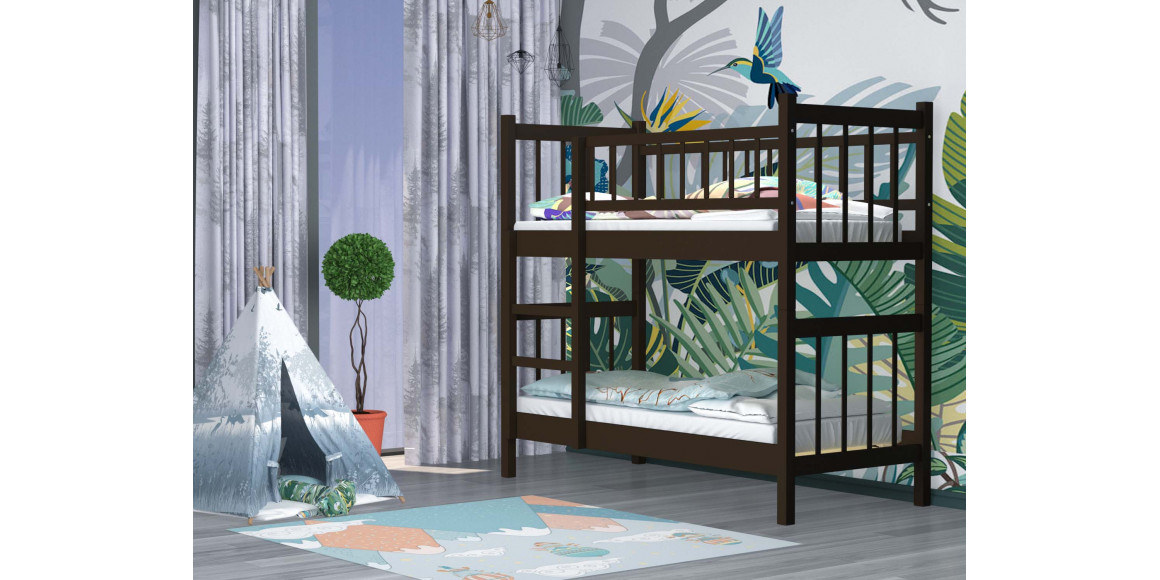 bed for children HOBEL TWO-STOREY EX-B53 90X190 OAK PIGMENT (7)