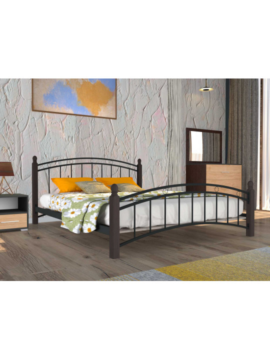 кровать HOBEL V-LANA-01 160X200 METAL BLACK/BROWN PIGMENT (3)