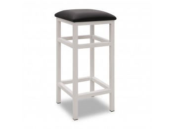 სკამი HOBEL 35x35x80 WHITE METAL/ LEATHER BLACK(1)