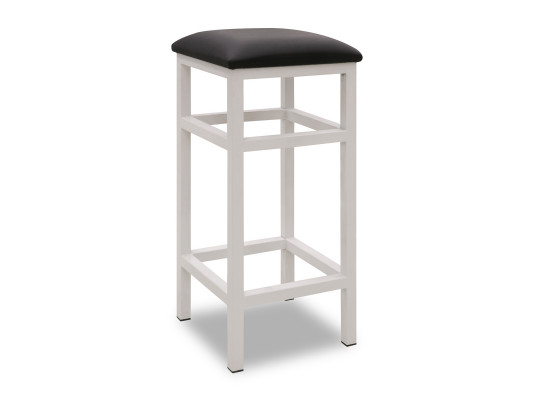 стул HOBEL 35x35x80 WHITE METAL/ LEATHER BLACK(1)
