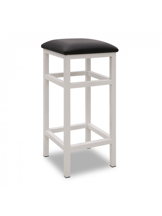 chair HOBEL 35x35x80 WHITE METAL/ LEATHER BLACK(1)