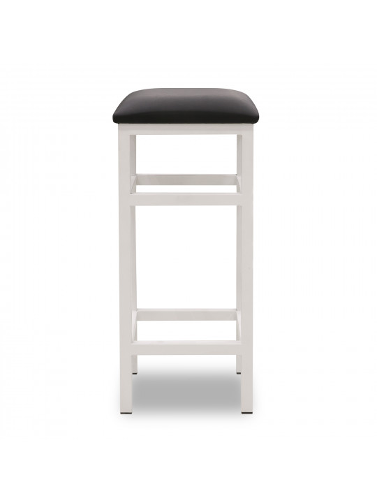 chair HOBEL 35x35x80 WHITE METAL/ LEATHER BLACK(1)