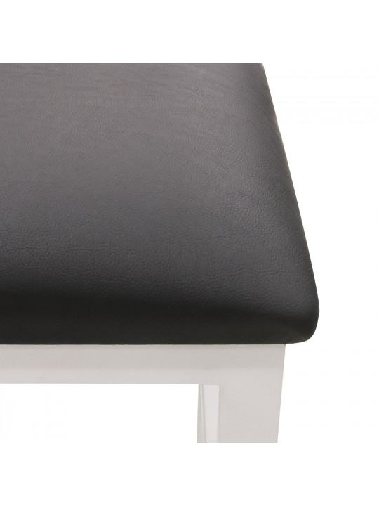 chair HOBEL 35x35x80 WHITE METAL/ LEATHER BLACK(1)