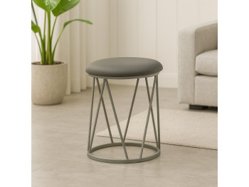 stool & pouf HOBEL GLOW METAL GREY7035/LEATHER GREY (1)