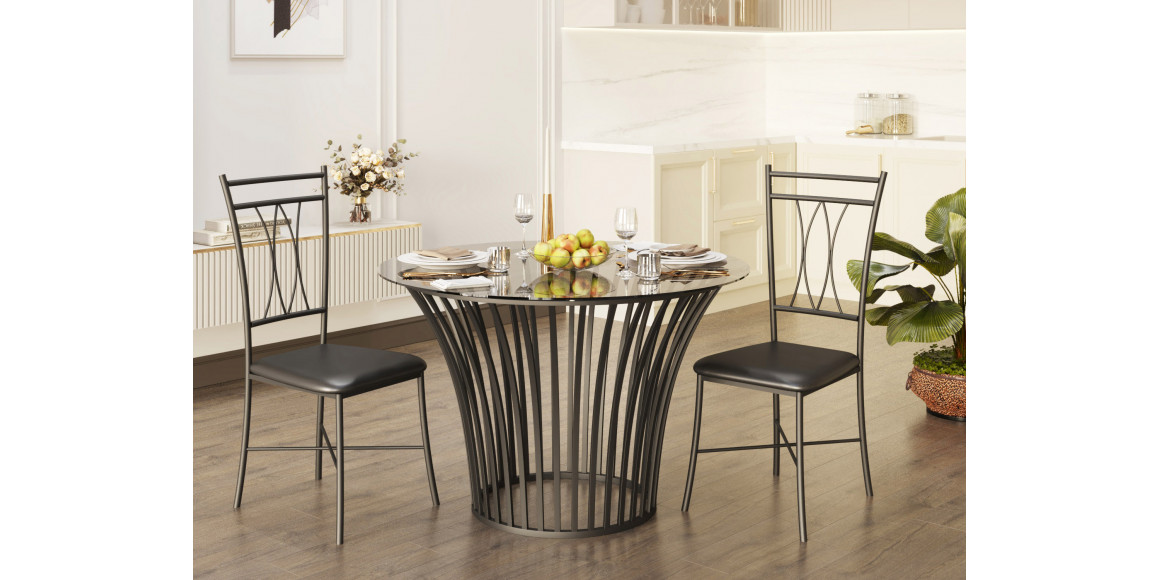 სკამი HOBEL NIZZA-CH-163 METAL BLACK/GREY (1)