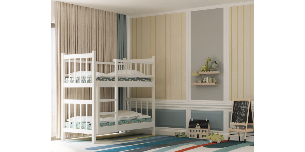 bed for children HOBEL TWO-STOREY EX-B53 90X190 WHITE (7)