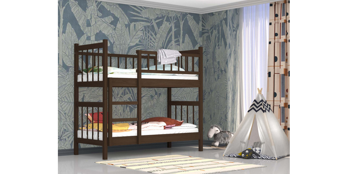 bed for children HOBEL TWO-STOREY EX-B53 90X190 BROWN PIGMENT (7)