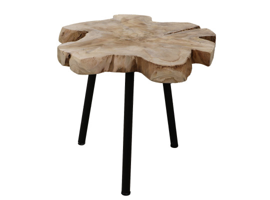 приставной столик KOOPMAN END TABLE TEAK DIA 55XH45CM