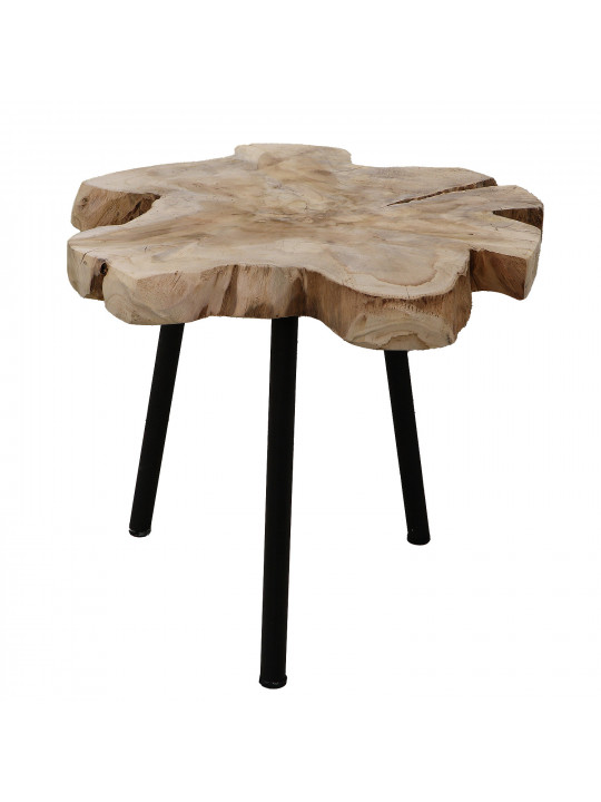 приставной столик KOOPMAN END TABLE TEAK DIA 55XH45CM