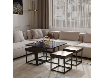 coffee table HOBEL WMX-CT-48 BLACK METAL/BLACK GLASS FM (3)