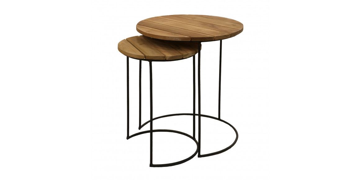 გვერდითი მაგიდა KOOPMAN END TABLE TEAK SET OF 2PCS