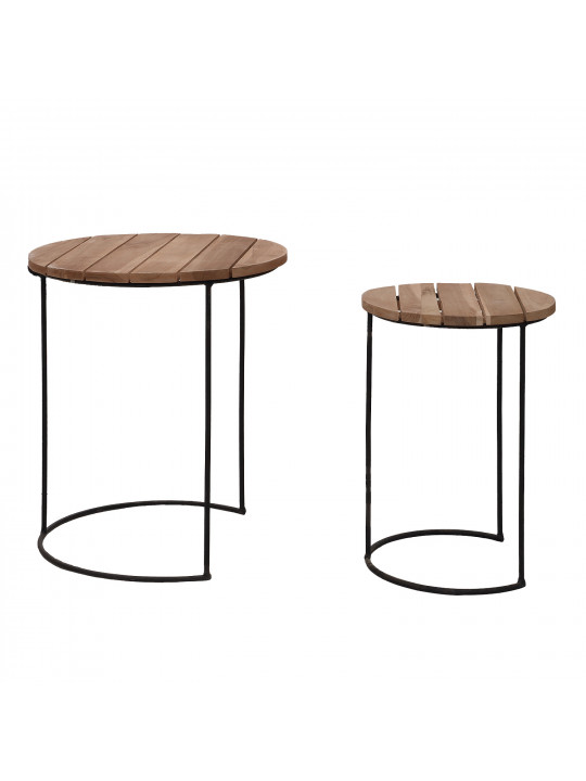 side table KOOPMAN END TABLE TEAK SET OF 2PCS