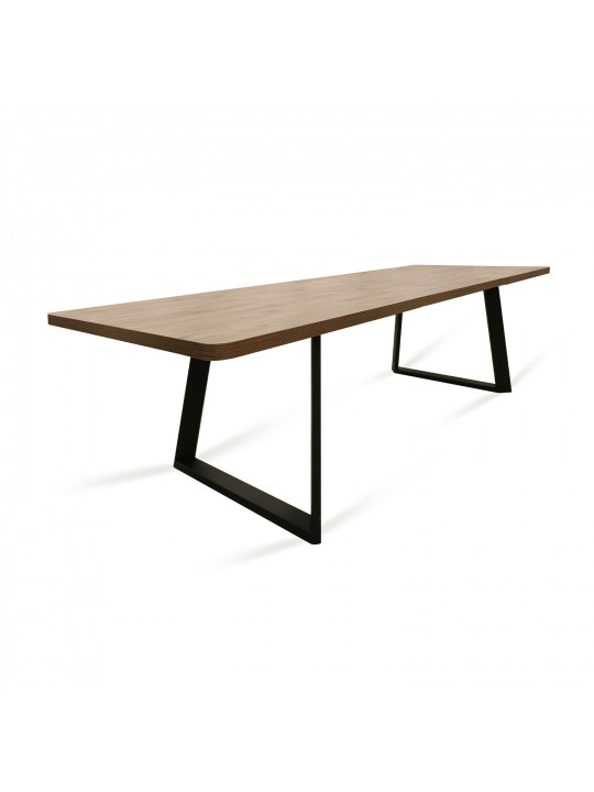 dining table MAMADOMA LOFT LUX RADIAL-200, РАЗДВИЖНОЙ 200(290)X105, ВЕЛЛИНГТОН/ЧЕРНЫЙ, 2 (УПАК.)(2)