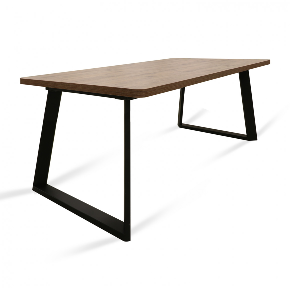 dining table MAMADOMA LOFT LUX RADIAL-200, РАЗДВИЖНОЙ 200(290)X105, ДУБ ВЕЛИНГТОН/ЧЕРНЫЙ, 2 (УПАК.)(2)