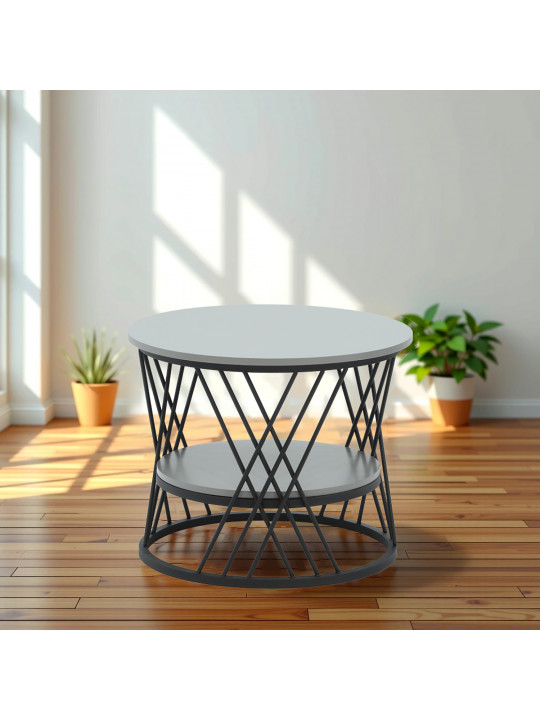 coffee table HOBEL WMX-CT-19 MDF 5502Y/ BLACK METAL  (1)