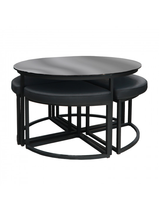 coffee table HOBEL WMX-CT-47 BLACK METAL/BLACK GLASS FM (3)