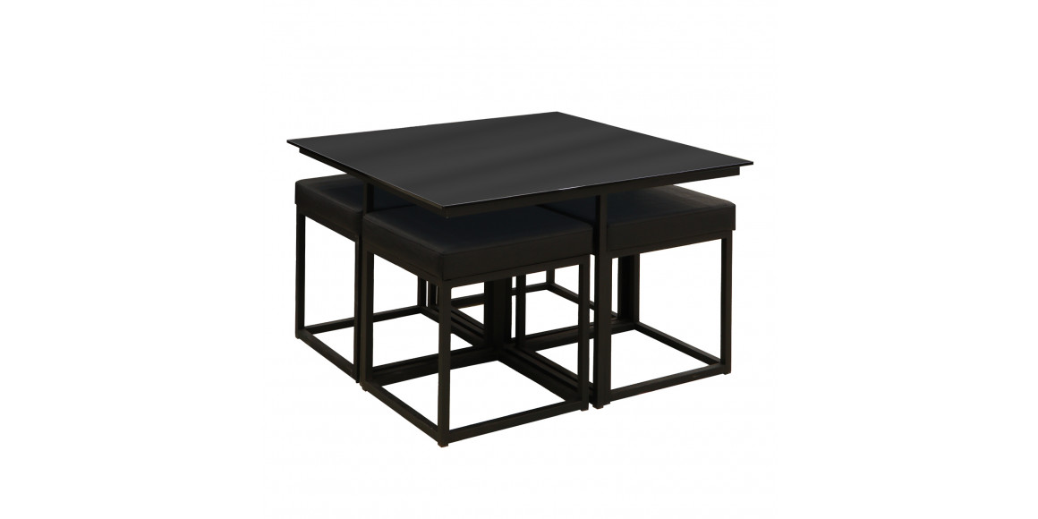 coffee table HOBEL WMX-CT-48 BLACK METAL/BLACK GLASS FM (3)