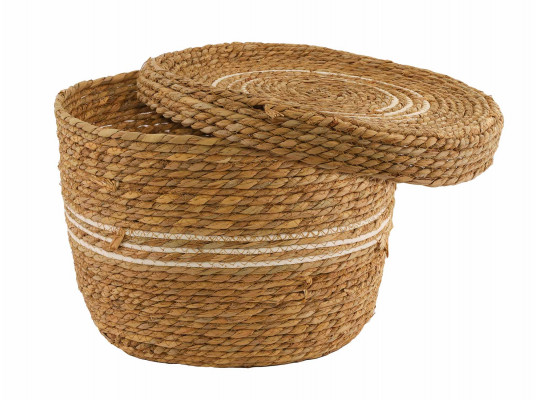 decorate objects KOOPMAN BASKET SET CATTAIL LEAF ROUND